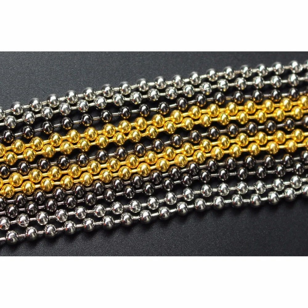 Tigofly 3m 3 Colors Fly Tying Steel Bead Chain Beads 4mm Eyes Fly