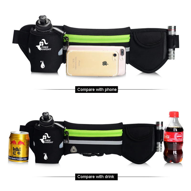 Free Knight Running Hydration Belt,Women Men Sport Running Hip Waist Bag,Waterproof Jogging Gym Waist Pack With Water Bottle