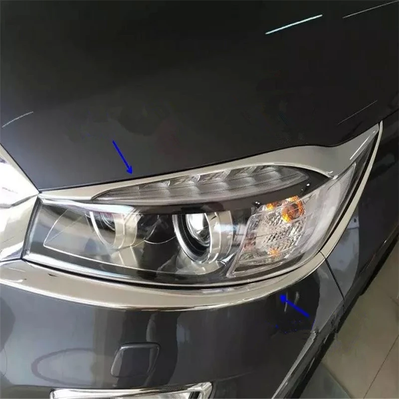 

WELKINRY car auto cover For Kia Sorento Prime UM 2015 2016 2017 ABS chrome front head lamp light headlamp headlight eyelid trim