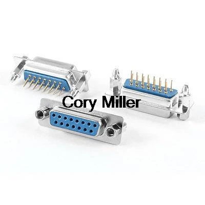 DB15 15 Pin Double Row Mounting Hole Male D-sub Connector 10 Pcs by KPSheng DB15 15 Pin Double Row Mounting Hole Male D-sub Connector 10 Pcs by KPSheng