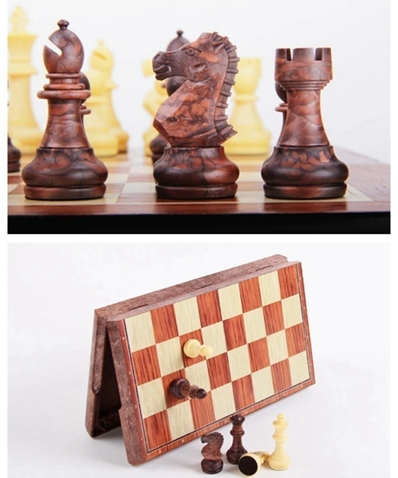 Magnetic Chess Set Board Game Foldable Chess Board New Chess Folded Board 4 Size Magnetic Board Tournament Travel Portable Chess Set International Magnetic Set playing Gift
