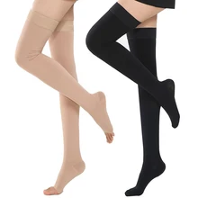 Компрессионные носки до бедра для женщин, медицинская одежда для бега, Длинные чулки, класс 2, давление 20-30 мм. Рт. Ст., варикозное расширение вен, форма носков ног