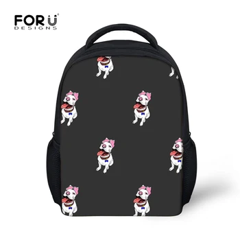 

FORUDESIGNS Children Kindergarten School Bags Girls Bull Terrier Printing Schoolbag for Kids Boys Small School Shoulder Backpack