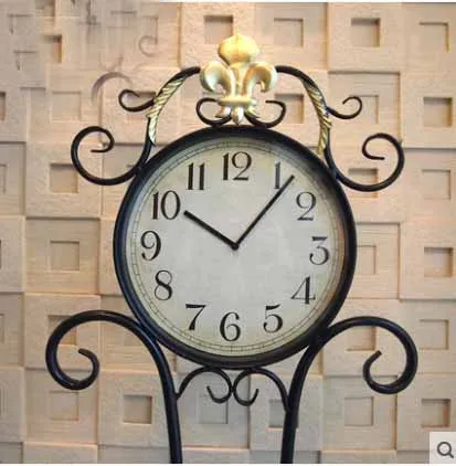 Big Size Retro Floor Clock Vintage Metal Floor Clocks Living Room Large Antique Color Iron Round Clock For Bed Room decoration Big Size Retro Floor Clock Vintage Metal Floor Clocks Living Room Large Antique Color Iron Round Clock For Bed Room decoration