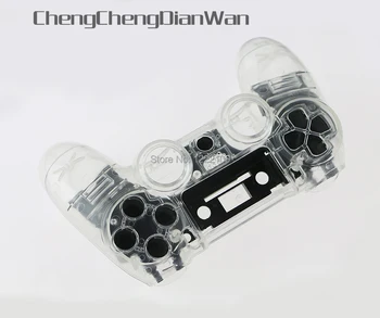 

ChengChengDianWan 2pcs Hot sale Wireless Game Controller Gamepad Shell Case Transparent Cover +Button Tool For PS4 controller