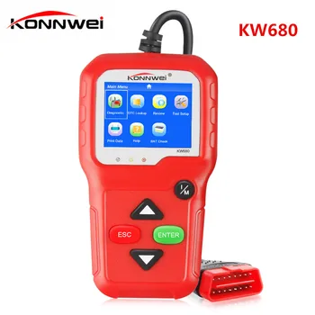 

KONNWEI KW680 OBD2 Auto Scanner OBDII Code Reader Supports Multi-languages OBD2 Scanner Tool USB Free Update Diagnostic Scanner