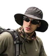 Складная Рыбацкая Кепка с покрывалом с широкими полями Регулируемая дышащая Солнцезащитная Складная спортивная шляпа(черный