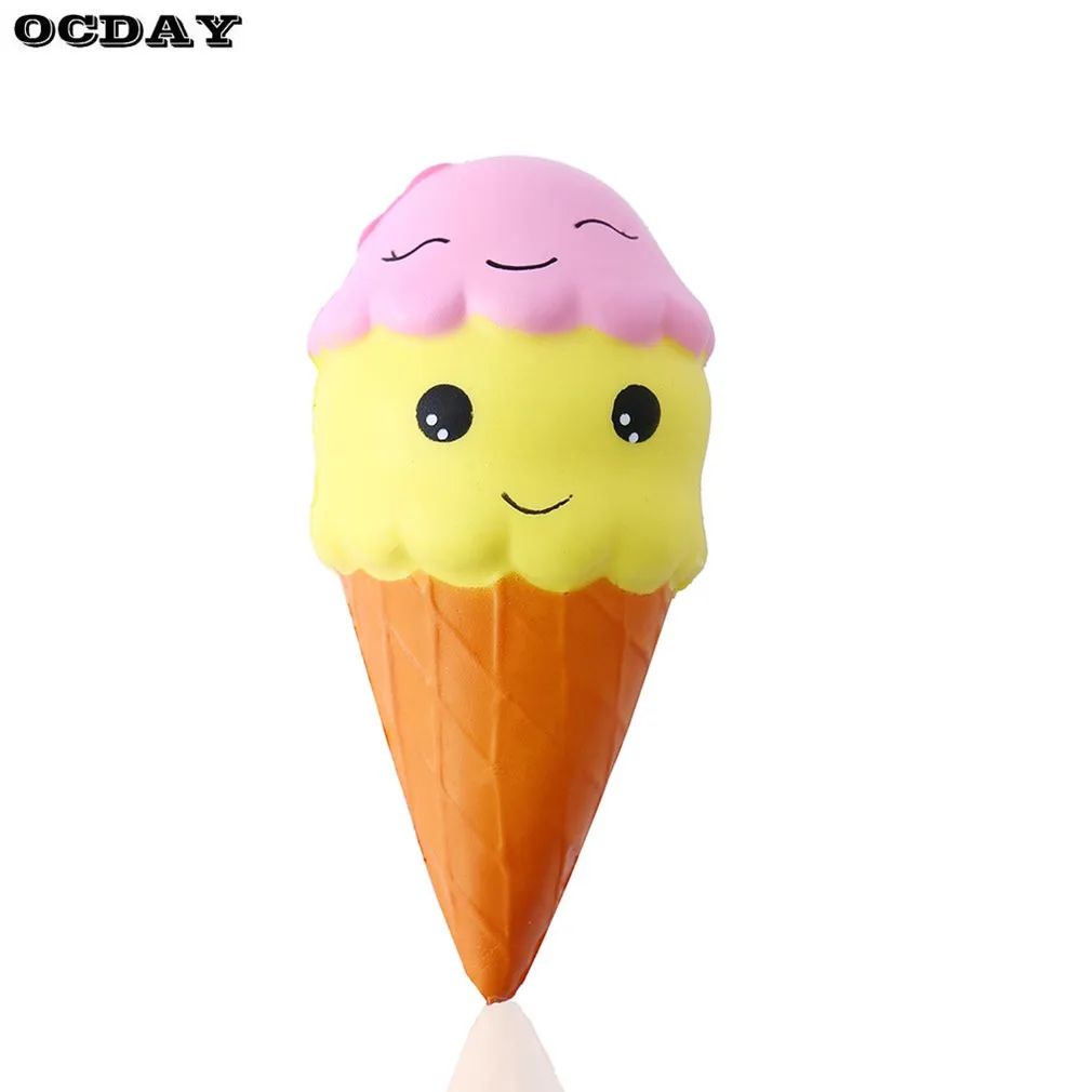 OCDAY мягкое двойное смайлик в форме мороженого медленно поднимающаяся игрушка мягкая PU Офисная антистресс Reliever игрушки для детей