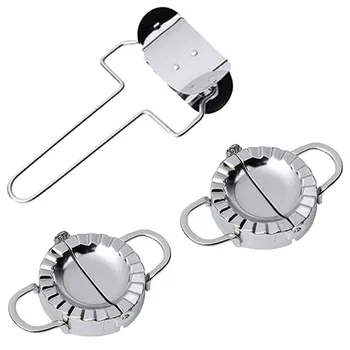 

2pcs Stainless Steel Dumpling Maker Wraper Dough Cutter Pie Dumpling Mold Clips Product Cutting Tools DIY Dumplings Maker ##5