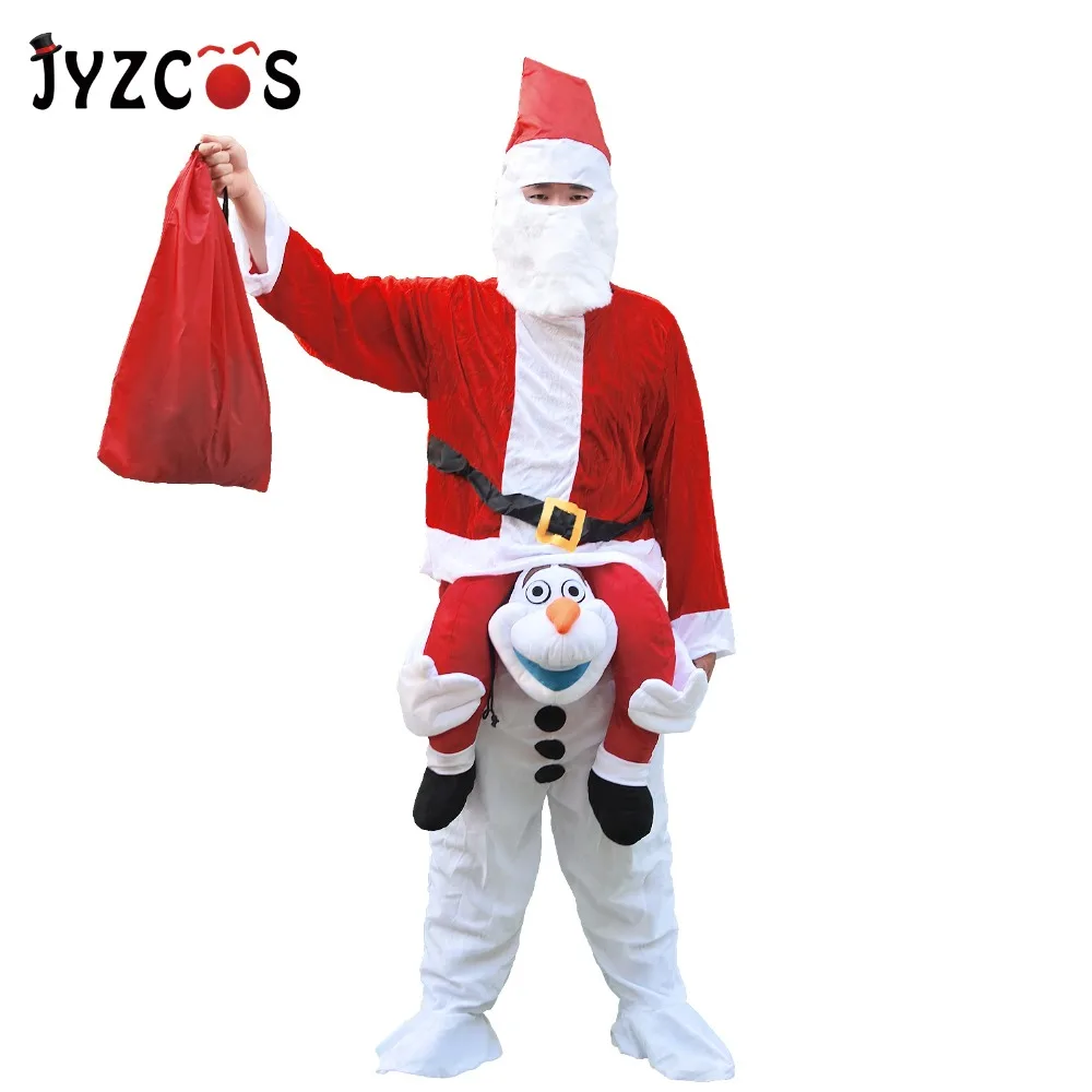 JYZCOS взрослый костюм Санта Клауса Олафа талисман для женщин мужчин
