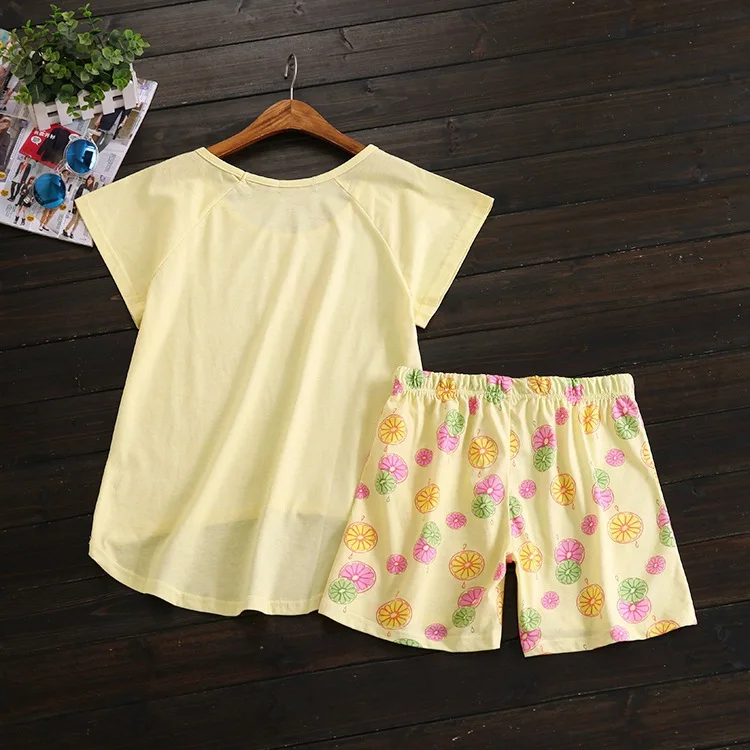 2017 summer short sleeve lady cute cotton shorts pajamas suit cotton European version of the home set (27)