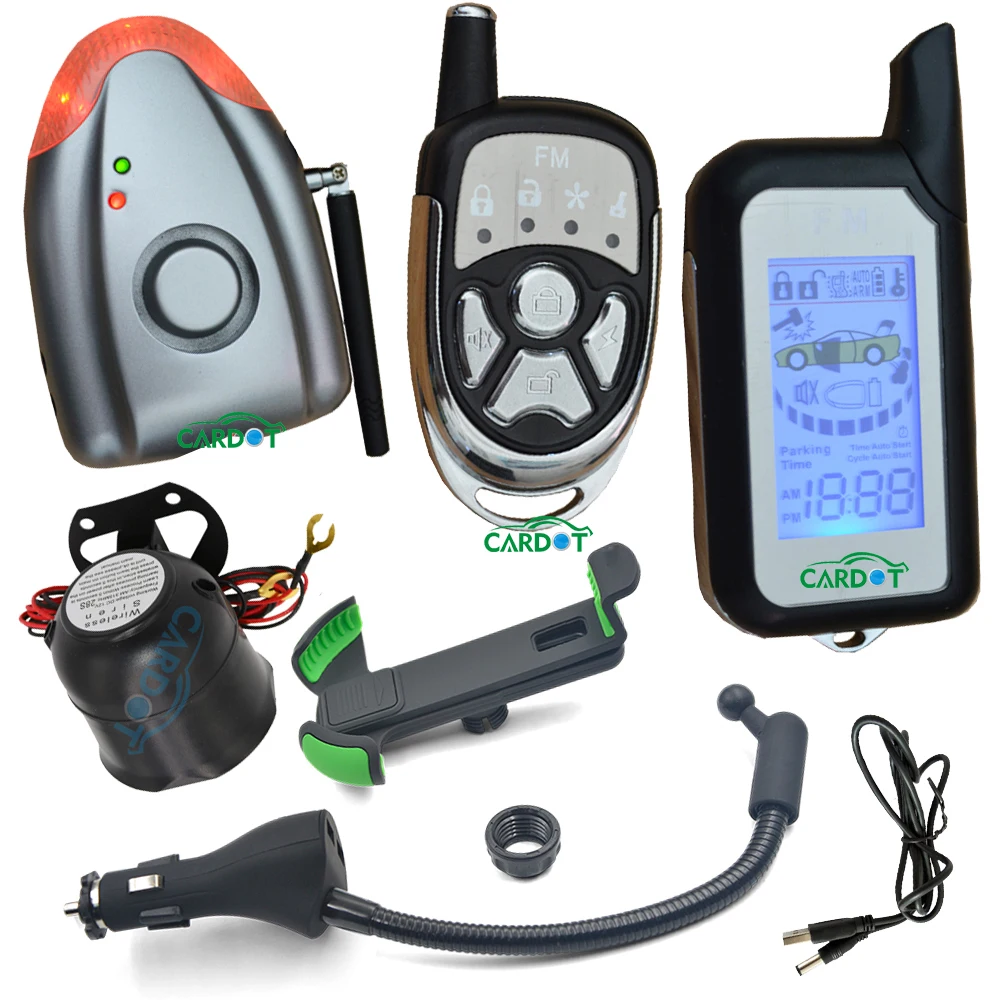 wireless DIY 2 way car alarm system with shock sensor ...