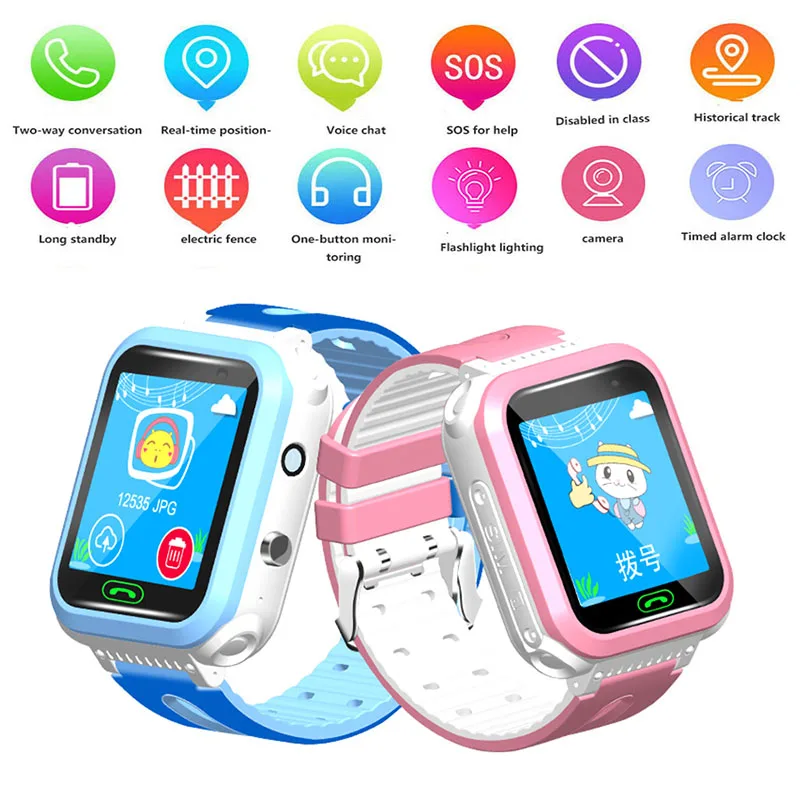 GPS+SOS S10 Children's Smart Watch Bracelet Smart Watch for Baby Wristwatch Security Tracker Phone Touch Screen Swimming Watch