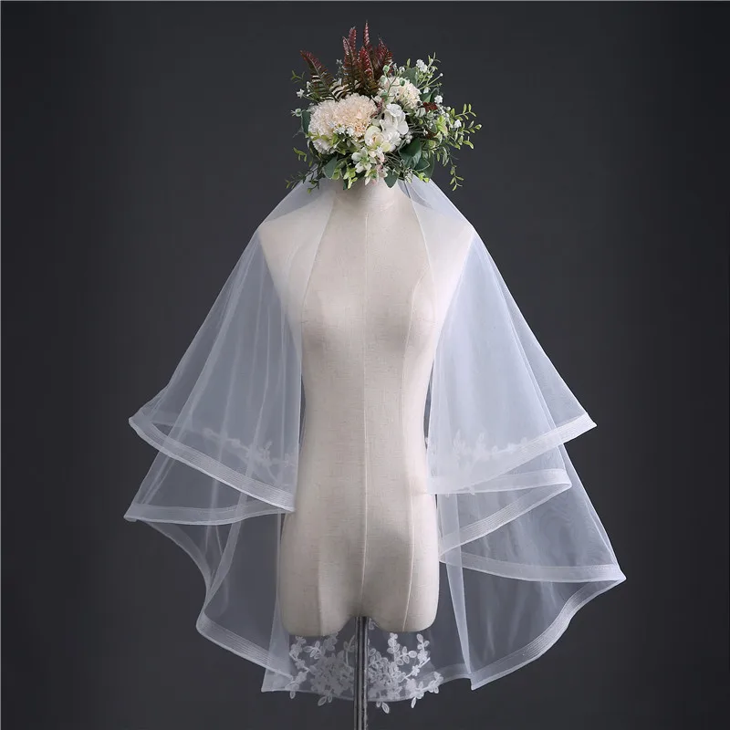 

Bridal Veil Double Layer Hair Comb Wedding Veil Off White Tulle Wedding Veil With Comb Wedding Accessories Bridal Veils TS213