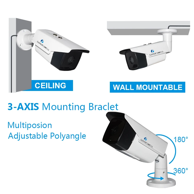 GRANEYWELL камера наблюдения 36 ИК светодиодов ночного видения AHD CCTV 1080p наружная