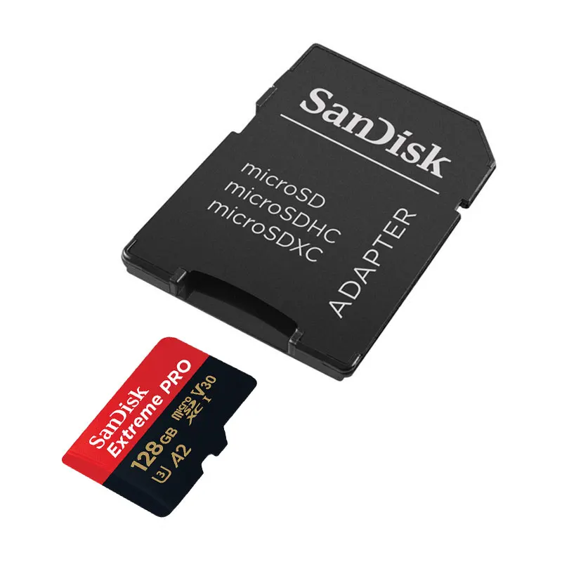 Двойной Флеш-накопитель SanDisk Extreme PRO microSDXC UHS-I Card 64 Гб 128 ГБ 256 ГБ до 170 МБ/с. читать Скорость U3 V30 A2 памяти карта TransFlash карты памяти 4 K