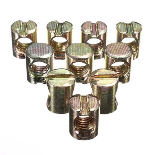 NFLC 10pcs M8 Barrel Bolts Cross Dowel Slotted Furniture Nut for Beds