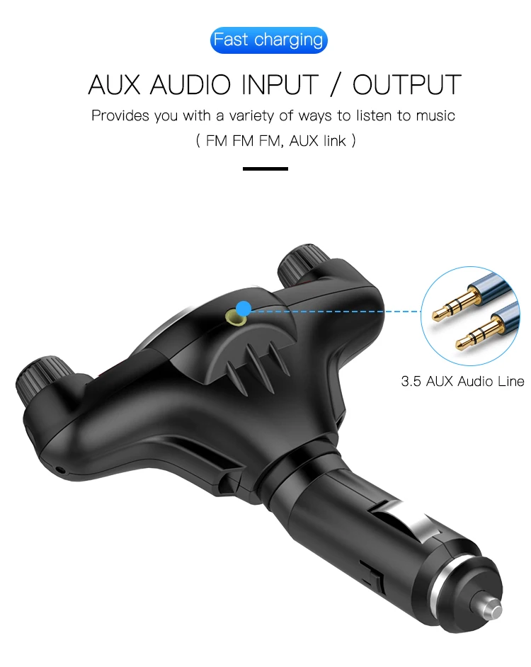 Автомобильный MP3-плеер, беспроводной Bluetooth, громкая связь, fm-передатчик, автомобильный комплект, 5 В, 2.1A, TF, AUX, аудио, USB зарядное устройство, ЖК-дисплей, автомобильный fm-модулятор