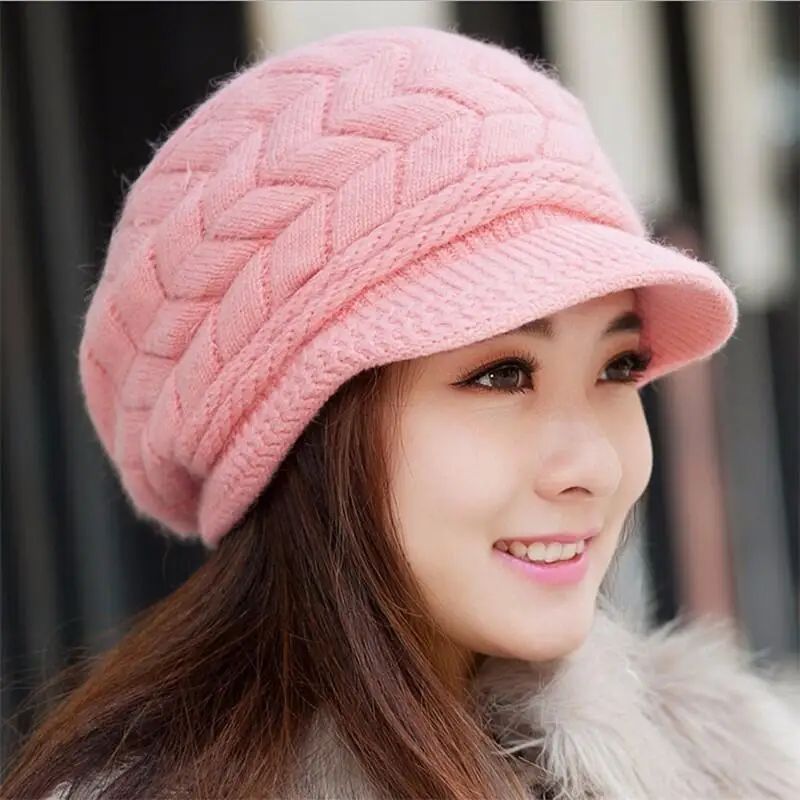 Women's Winter Luxury Dot Hat Women's Hats High Elasticity High