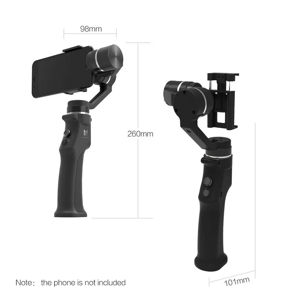 

Funsnap Capture Smartphone Brushless Stabilizer Handheld 3-Axis Gimbal with Clip Adapter Two Battery for GOPRO/SARGO/ Xiaomi YI
