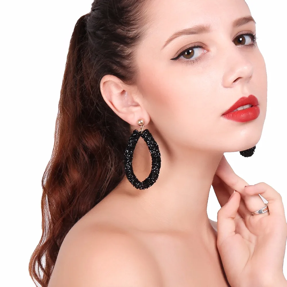 

Ingesight.Z Luxury Dazzling Tube Hoop with Statement Crystal Drop Earrings for Women Dangle Eardrop Brincos Jewelry