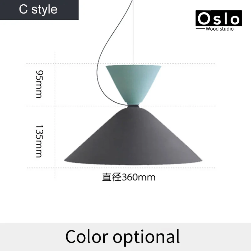 Современная мода, красочные подвесные светильники, минималистичный дизайн, абажур, украшение дома, освещение для спальни, подвесной светильник - Цвет корпуса: C