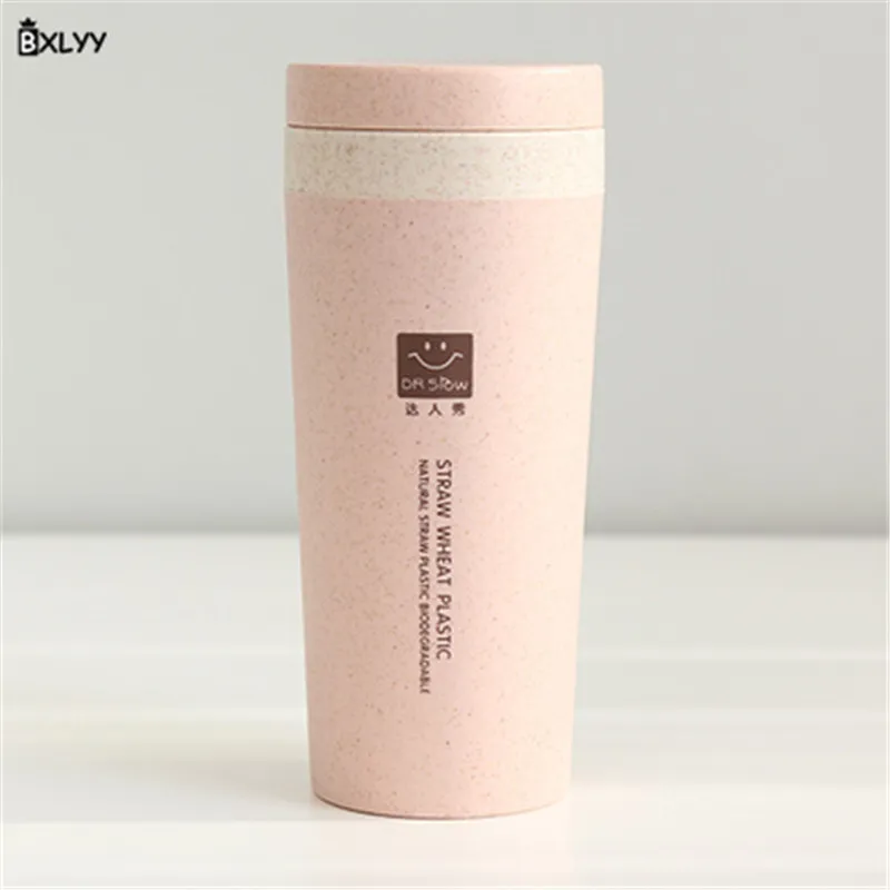 BXLYY бутылка для воды, двухслойная кофейная кружка из пшеничной соломы, креативная портативная кружка-термос с крышкой, Студенческая бутылка для воды+ бутылка, 4 цвета. 8 Z