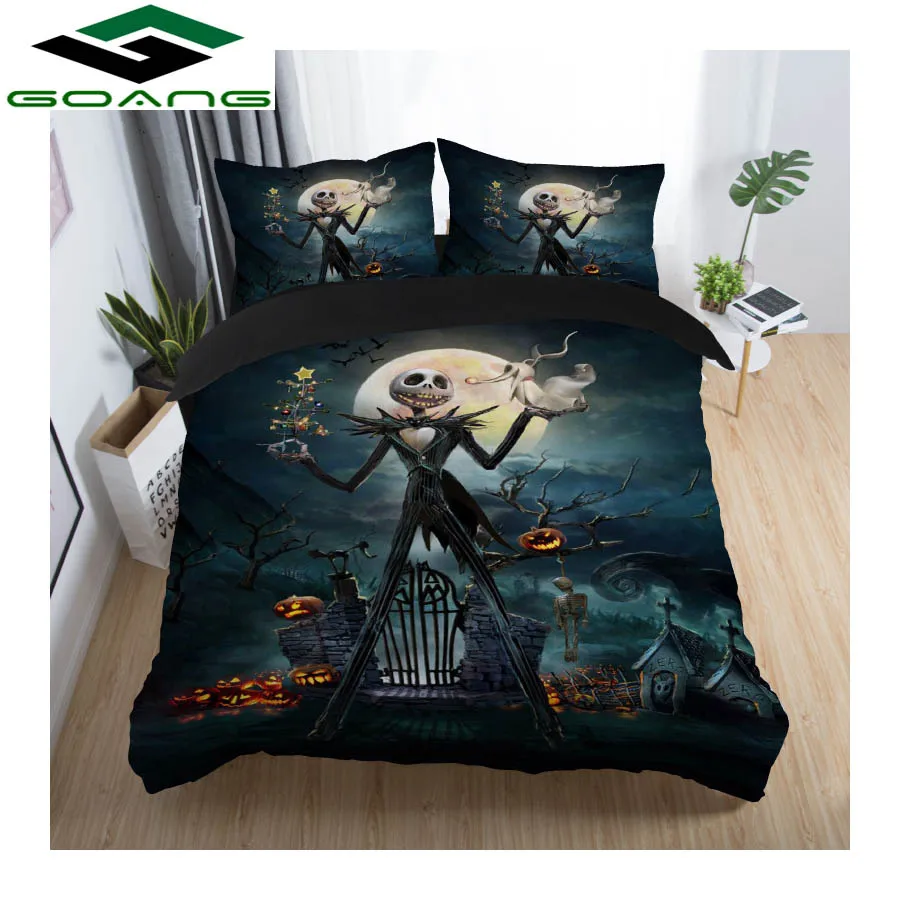 

GOANG 3D Digital Printing Nightmare before Christmas Duvet Cover Set Sally and Jack Bedding Set luxury home textiles