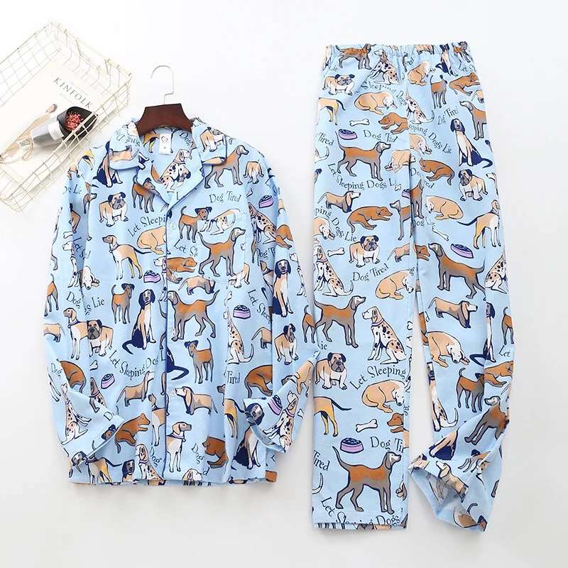 mens sleepwear set Cute white bear 100% brushed cotton men pajama sets Autumn Casual fashion animal sleepwear men homewear sexy pijamas mujer men's cotton pajama pants with pockets