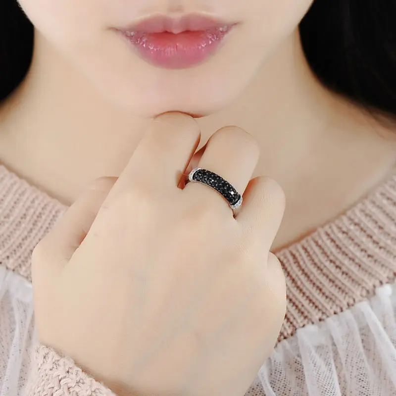 SANTUZZA серебряное кольцо для женщин, 925 пробы, серебряное модное круглое кольцо для женщин, кольцо с кубическим цирконием, вечерние ювелирные изделия