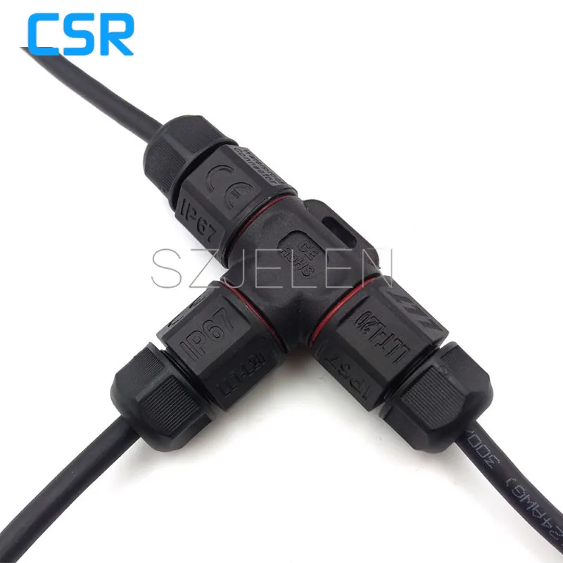 LLT L20, T type waterproof connector 2 pin, IP67, industrial power
