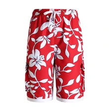 Мужские и женские Гавайские повседневные пляжные шорты летние свободные быстросохнущие Мужские Женские шорты пляжные шорты с рисунком с цветочным принтом Большие размеры W599