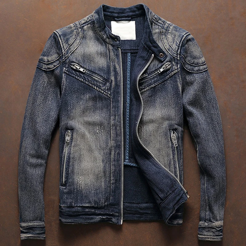 

Name Brand Men's Biker Coats Windbreaker Motorcycle Mens Jeans Jackets and Coats Spring Male Denim Overcoats XXXL Plus Size A606