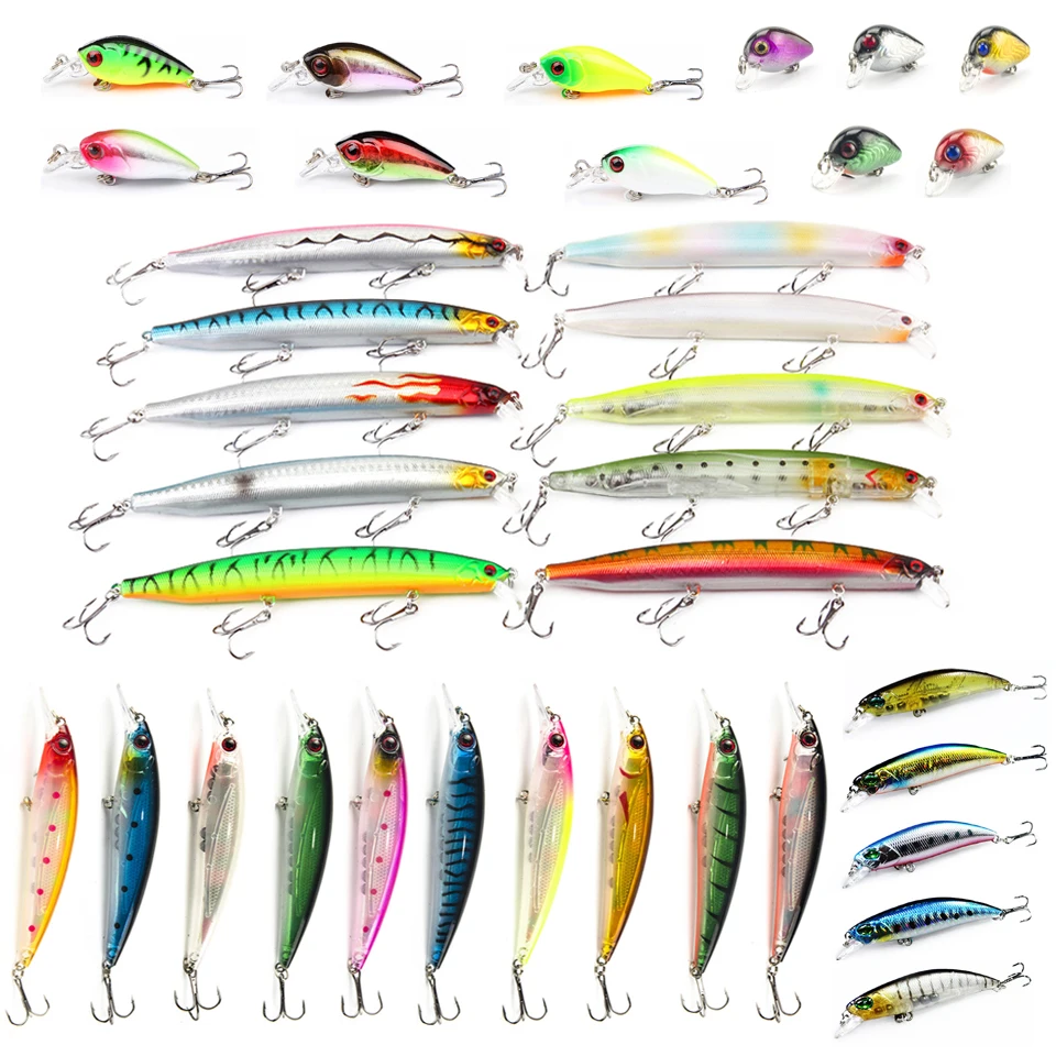 

36PCS/LOT Fishing Lure Set Kit Artifical Minnow Lures Set Mini Crankbait Set 5 Style Japan Hard Lure set