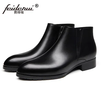

High Quality Designer Man High-Top Chelsea Riding Shoes Genuine Leather Pointed Toe Med Heels Men's Cowboy Boots SS222