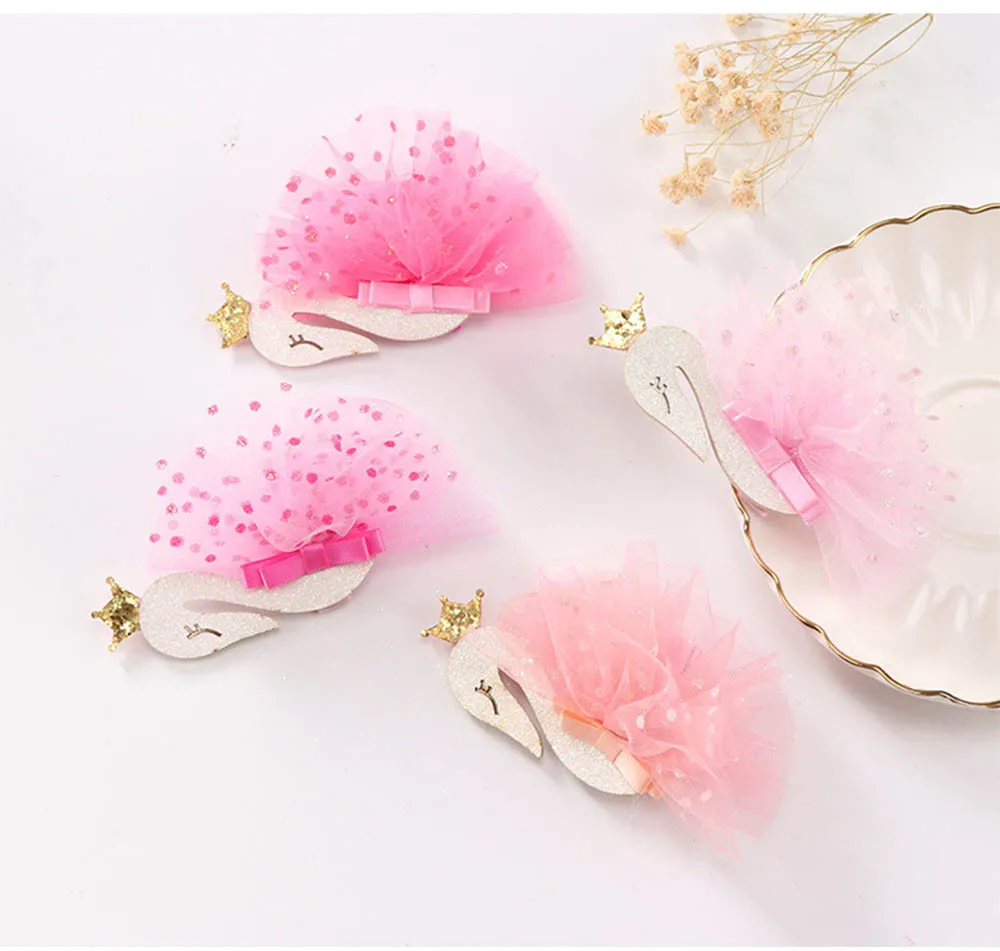 

1PC Hair Clips Girls Lace Swan Hair Buckle Hairpin Hairgrip Headdress Pinza de pelo infantil