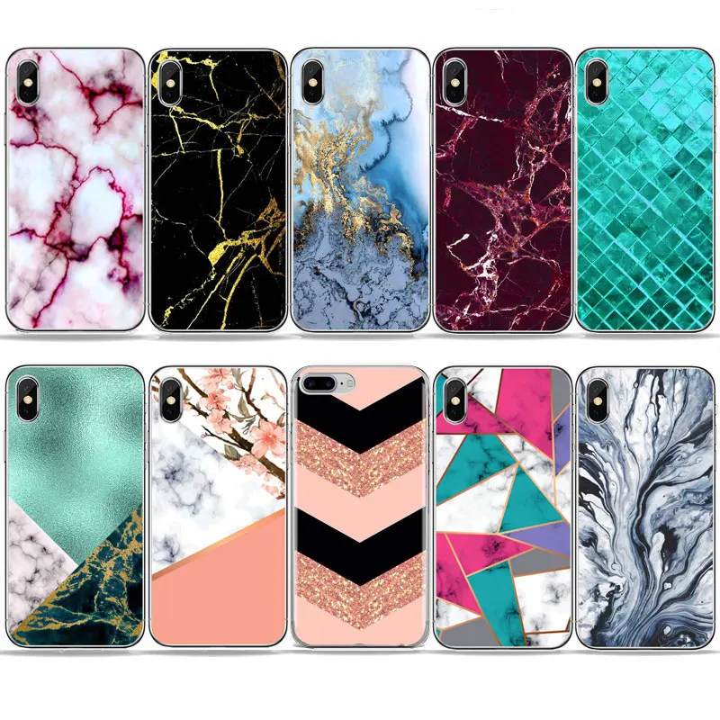 

Vintage Glossy Marble Case For iPhone 7 5S SE 6s Soft TPU Silicone White Soft TPU Silicone Cover For iPhone 7 8 Plus X Case