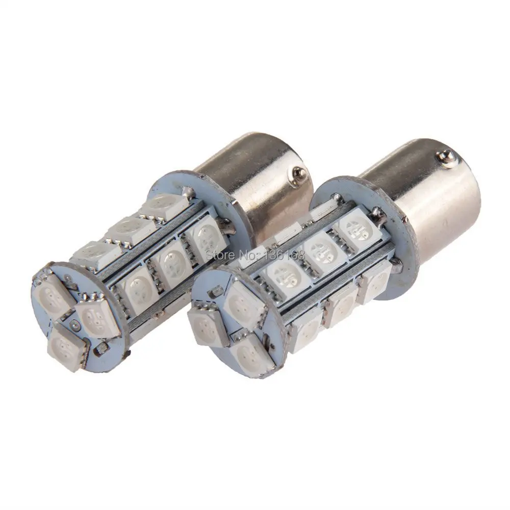 Envío libre 4 unids 5 W 1156 BA15S 18 LED SMD 5050 bombilla luz amarillo DC12V mbar luz aparcamiento freno trasera 12 V Coche