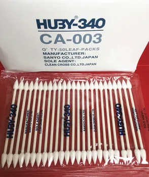 

50 packs (25pcs/pack) Huby Clean Swab CA003 Coned Bulb Type 3" double tip COTTON APPLICATOR HUBY-340 CA-003