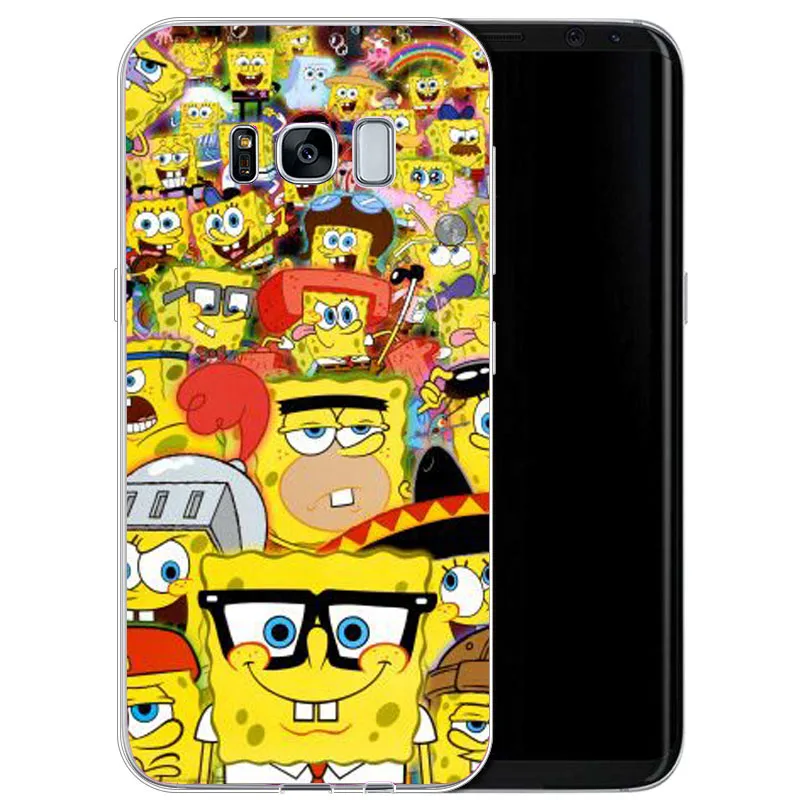 Губка Боб Квадратные Штаны ТПУ для Samsung Galaxy A3 A5 A7 J3 J5 J7 2016 2017 A9 A8 Мягкий силиконовый