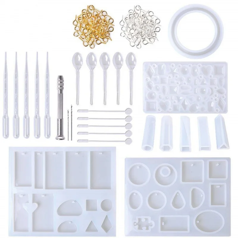 

Diy Epoxy Silicone Mold, Portable Jewelry Epoxy Mold, Silicone Resin Jewelry Making Tool Mold Set Diy Craft Pendant Earrings