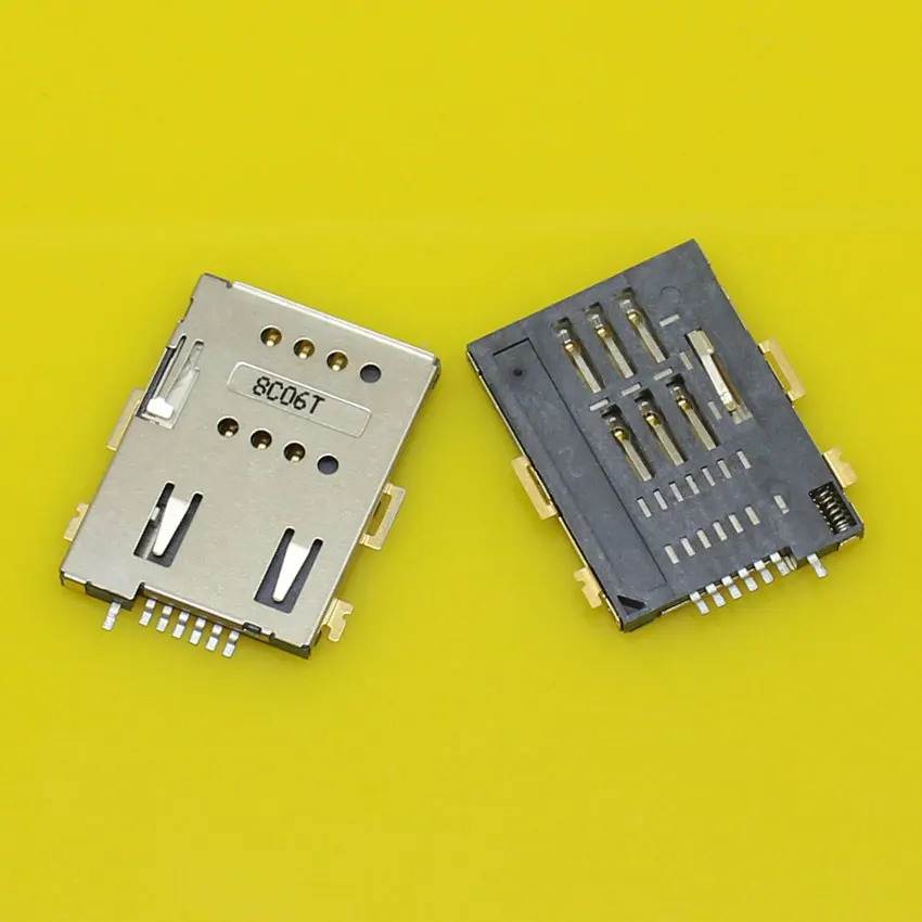 2pcs/lot Brand New 6+1P push sim card reader holder socket adapters for