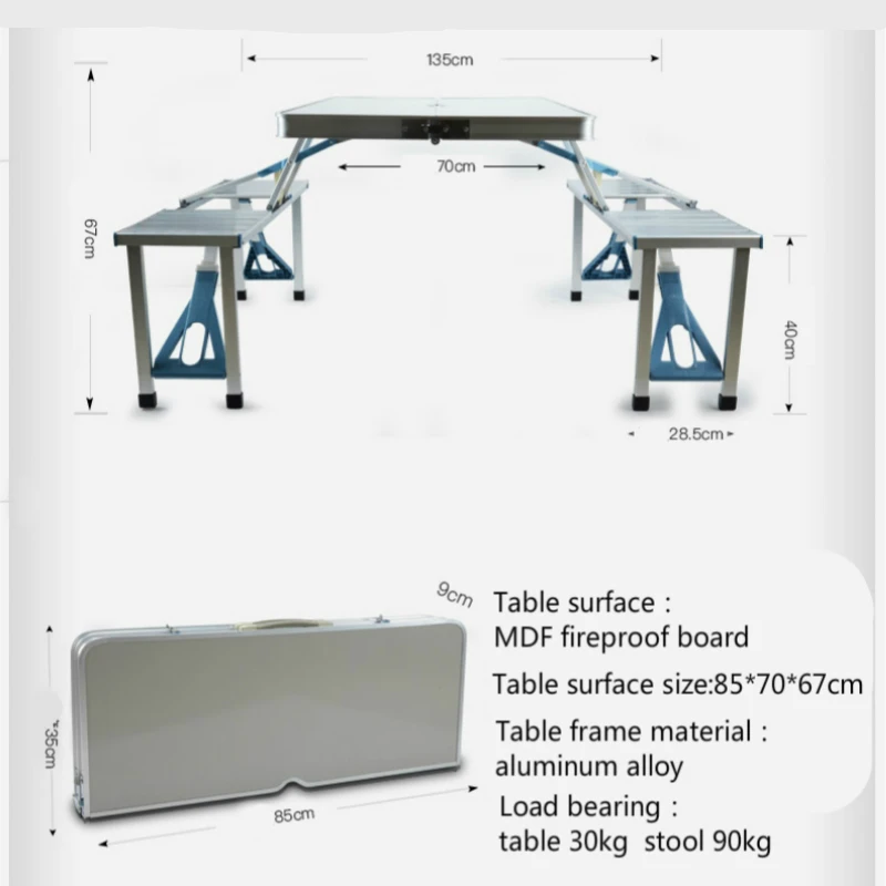 One-piece Folding Outdoor Table Portable Light Camping Table with Handle Multifunction BBQ Desk Outdoor Furniture with Stool One-piece Folding Outdoor Table Portable Light Camping Table with Handle Multifunction BBQ Desk Outdoor Furniture with Stool