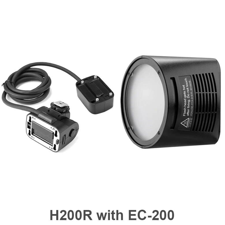 Godox AD200 Flash Accessory EC-200 WITSTRO H200R Round Flash Head Extension Head AK-R1 Color Temperature Reflector Godox - Color: H200R with EC-200