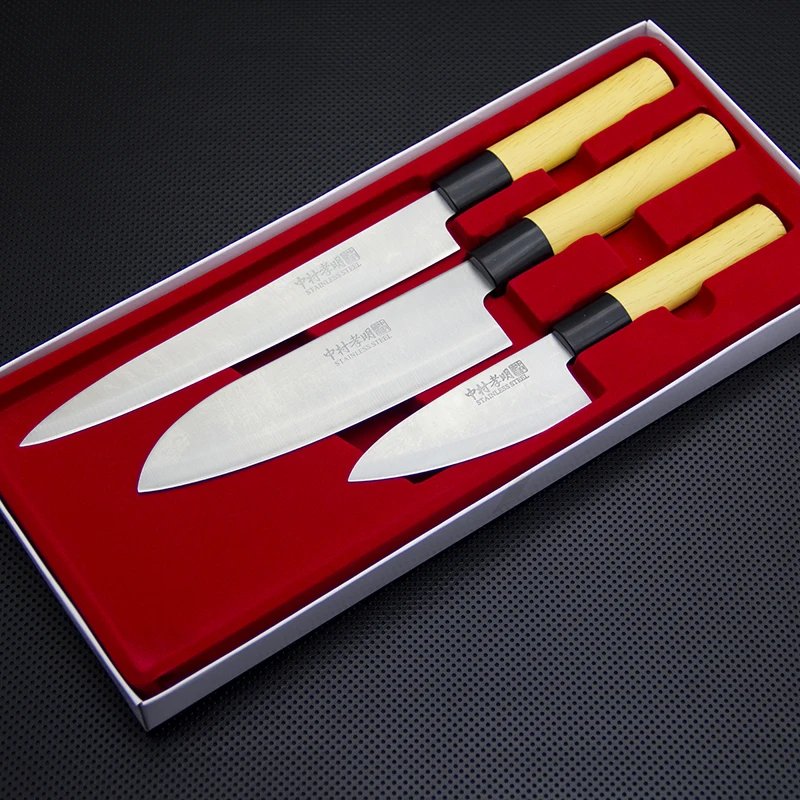 

3 Pieces Santoku Chef Knife Set 420SS Blade Stainless Steel Kitchen Knife Set Household Tools Chef's knives Kitchen Tools