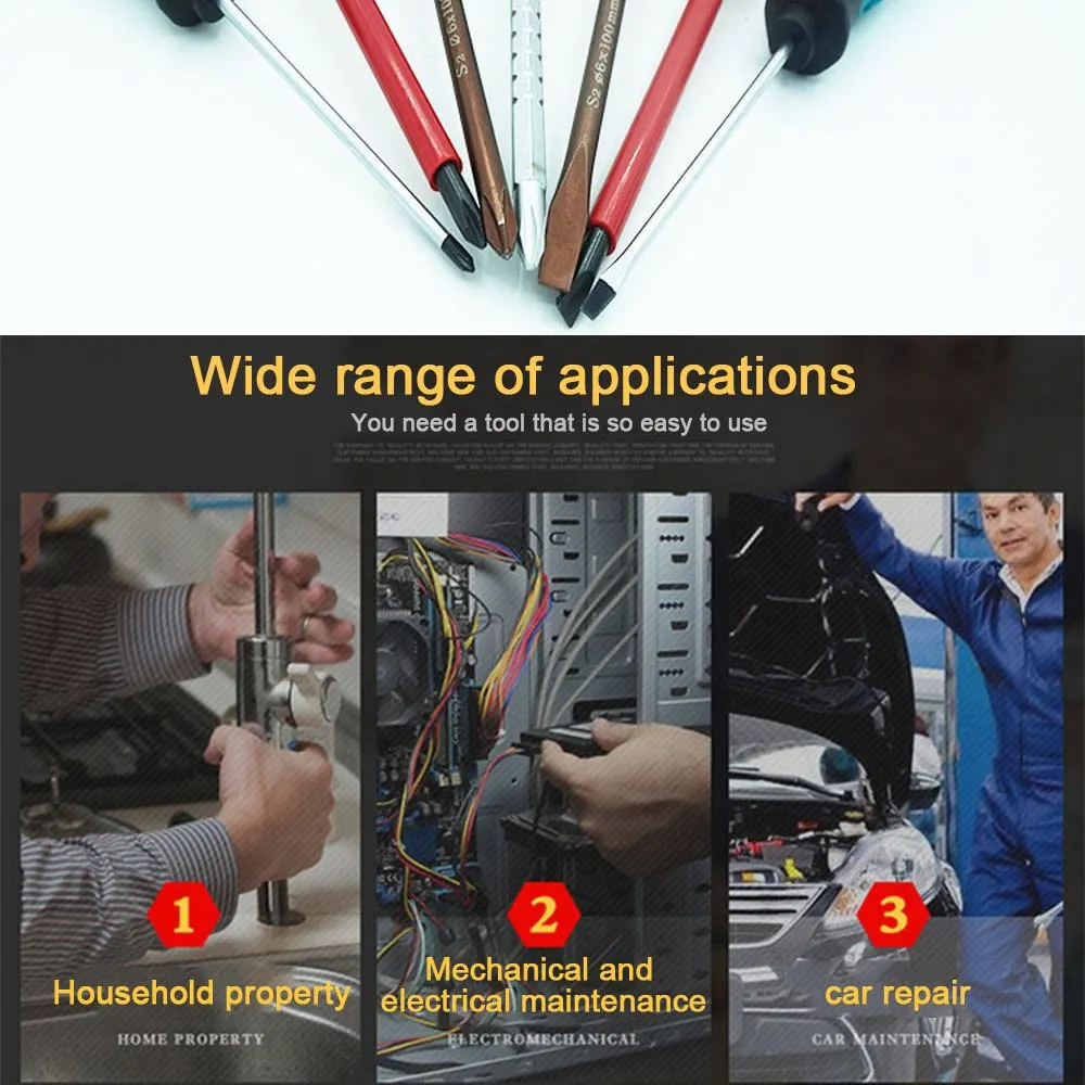 

9pcs CR-V Screwdriver Set Slotted Cross Screw Driver for Electrician Precise Repair Hand Insulated Tool Kit Multi PH3 PH6 tool