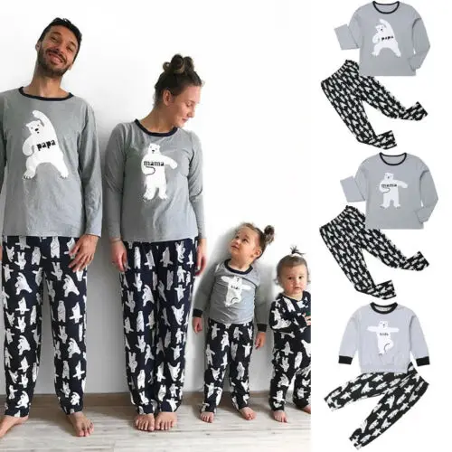 

Family Matching Adult Women Kid Christmas Nightwear Pyjamas Set