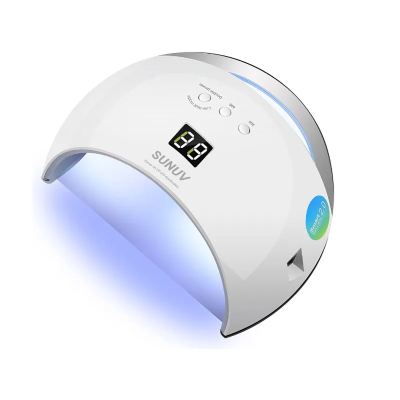 

SUN6 48W Nail Dryer New Style Portable UV Lamp For Drying Unique Low Heat Model Double Power Fast Manicure Colorful Lamp White