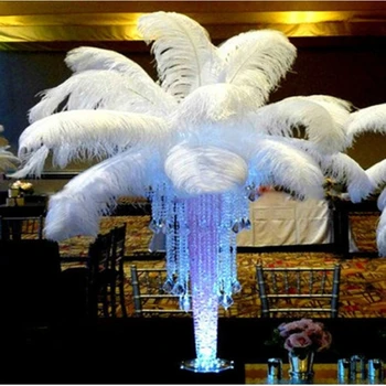 

10pcs 7.9" Natural White Ostrich Feathers For Crafts Carnival Costumes Party Home Wedding Decorations Plumes - US stock