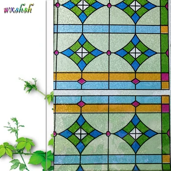 

17.7 by 78.7 inches Decorative Privacy Window Film, Frosted Stained Glass sticker, Clings No-Glue Self Static fresh window foil